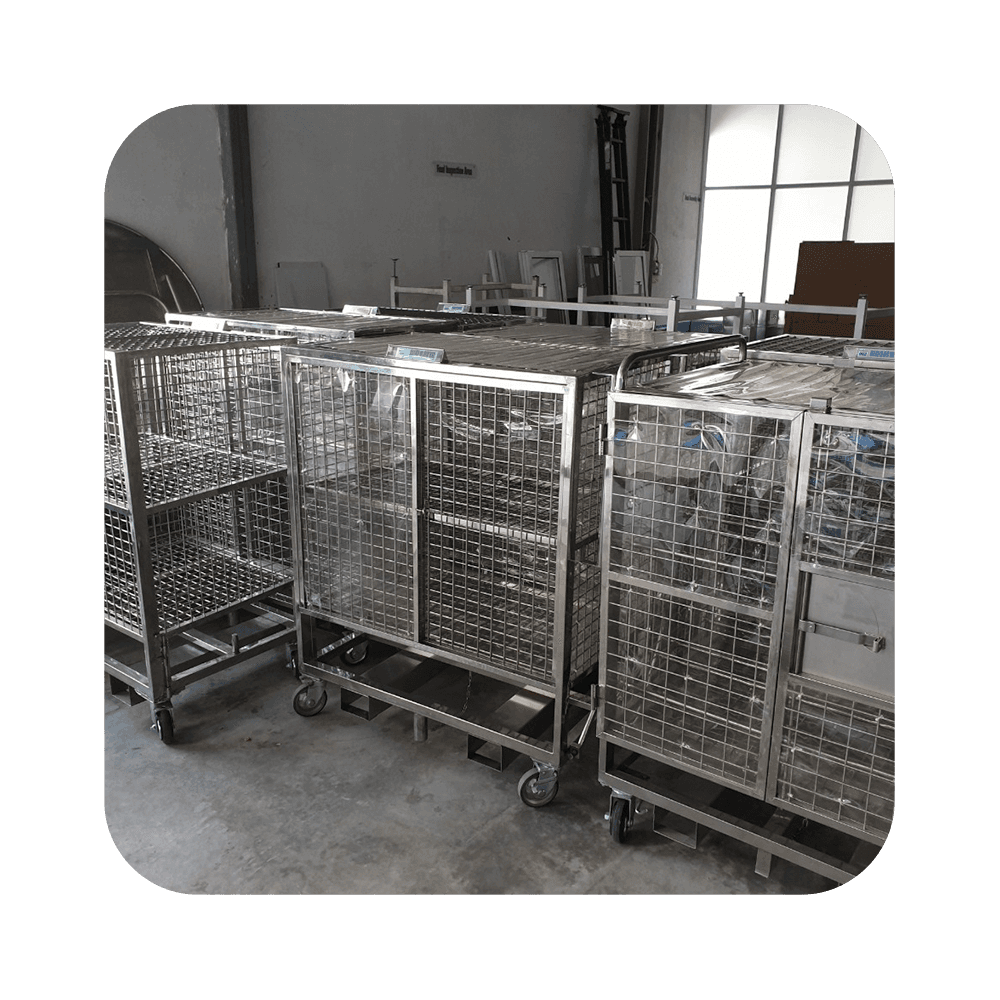 Xe đẩy lưới inox
