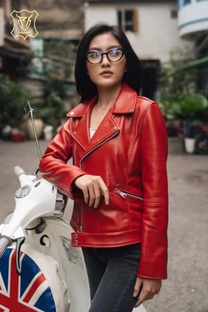 áo da nữ biker