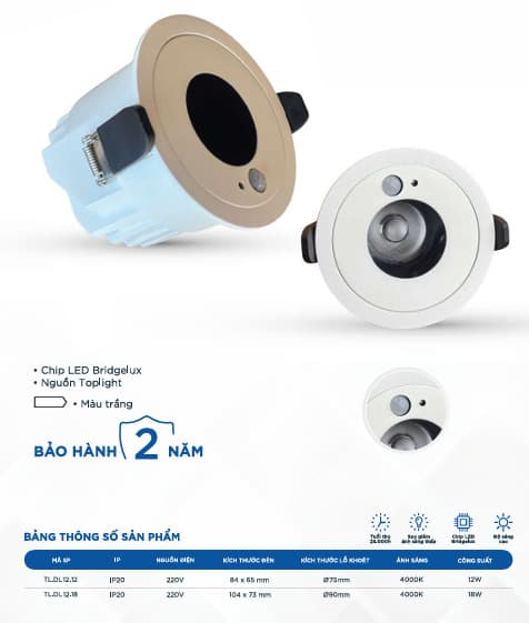 Đèn LED Spotlight cảm biến