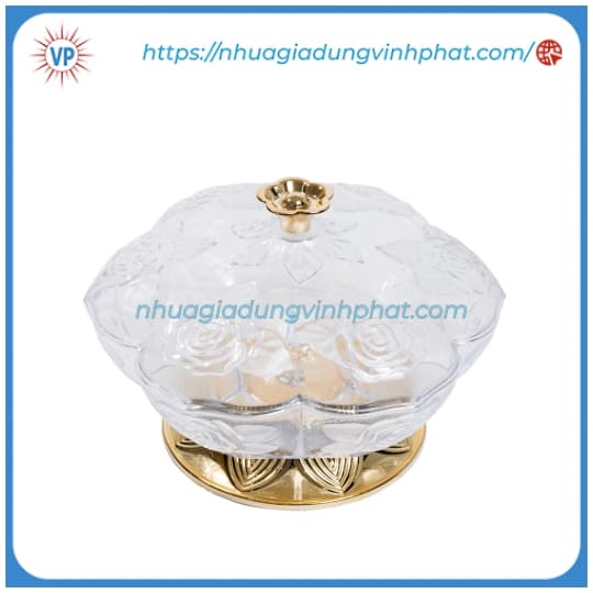 Hộp mứt bông hồng nhỏ xi