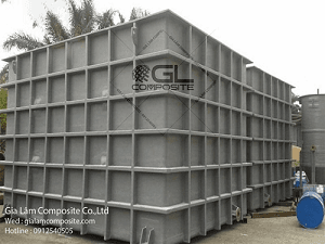 Bồn Vuông Xử Lý Nước Thải Composite FRP
