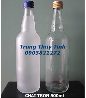 Chai đựng rượu tròn 500ml nắp nhôm (Chai Blan)