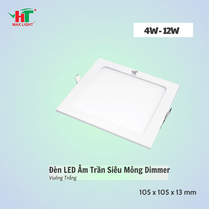 Đèn LED âm trần siêu mỏng vuông dimmer