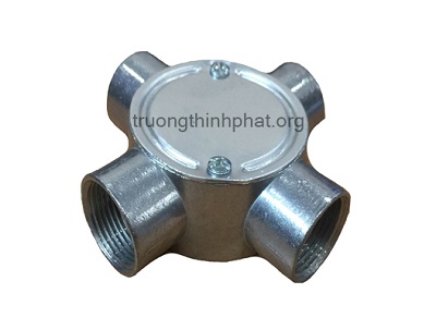 Hộp nối ống thép luồn dây ren 4 ngả