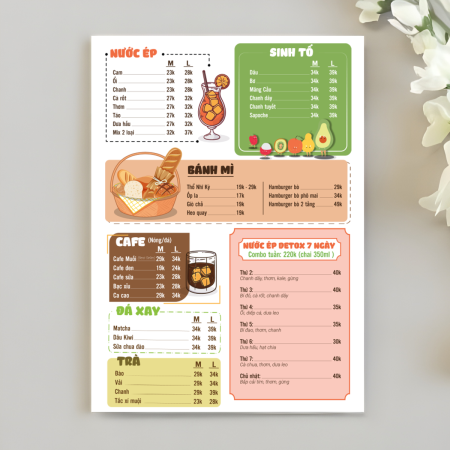 In menu quán trà sữa