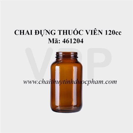 Chai thủy tinh đựng thuốc viên 120cc