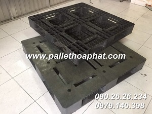 Pallet nhựa xám cục gạch 1100x1100x150mm