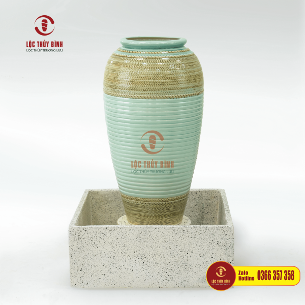 Bộ đơn lu nước phong thuỷ thổ cẩm