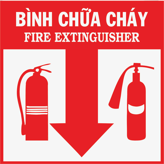 Bảng báo bình chữa cháy bột và CO2