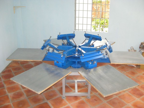 Máy in lụa xoay tay 6 màu