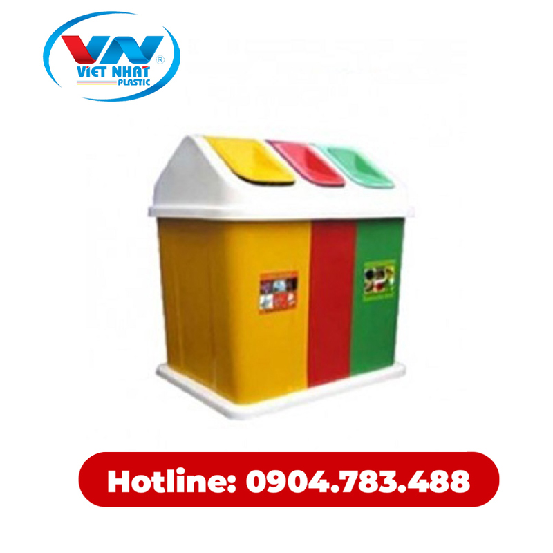 Thùng rác nhựa composite liền ba