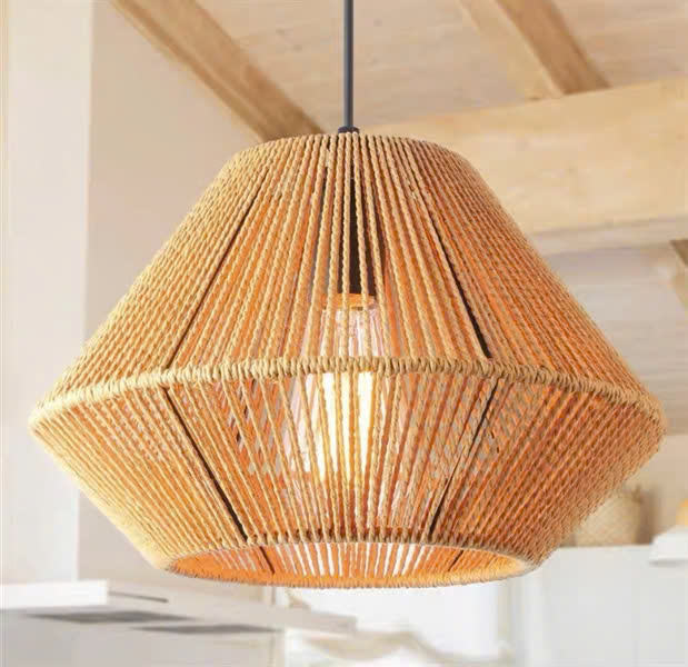 Đèn thả trần hình quả trám quấn thừng