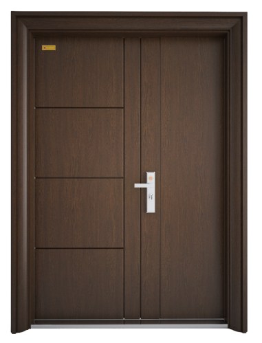 Cửa thép vân gỗ cánh lệch