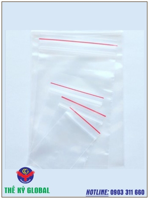 Túi Zipper Chỉ Đỏ Và Trắng