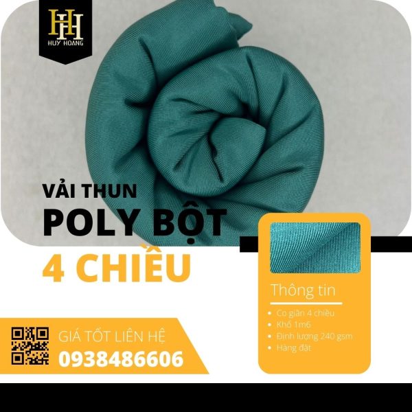 Vải thun poly bột 4C