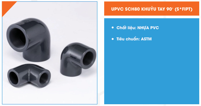 UPVC SCH80 khuỷu tay 90 độ