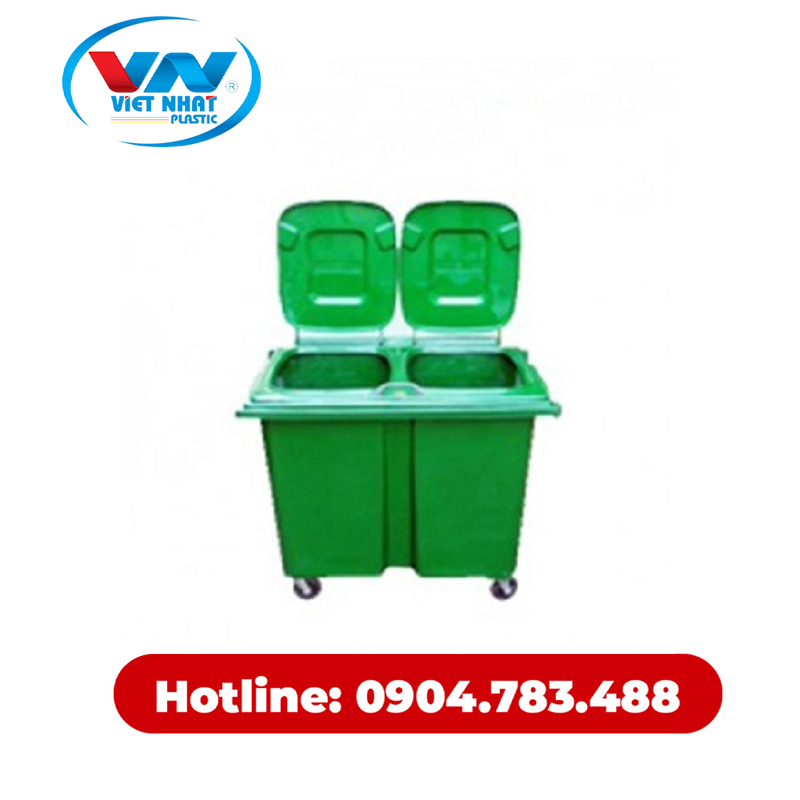 Thùng rác nhựa composite liền đôi