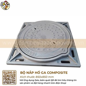 Nắp hố ga composite khung âm nắp tròn