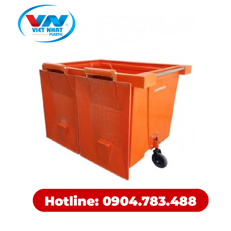 Thùng rác nhựa composite 3 bánh xe 1000l