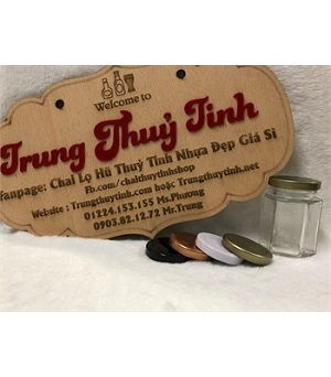 Hũ thủy tinh lục giác180ml nắp thiếc