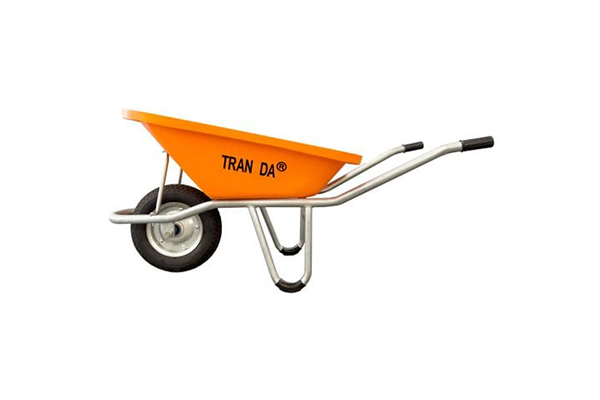 Xe rùa thùng nhựa cam sườn mạ kẽm
